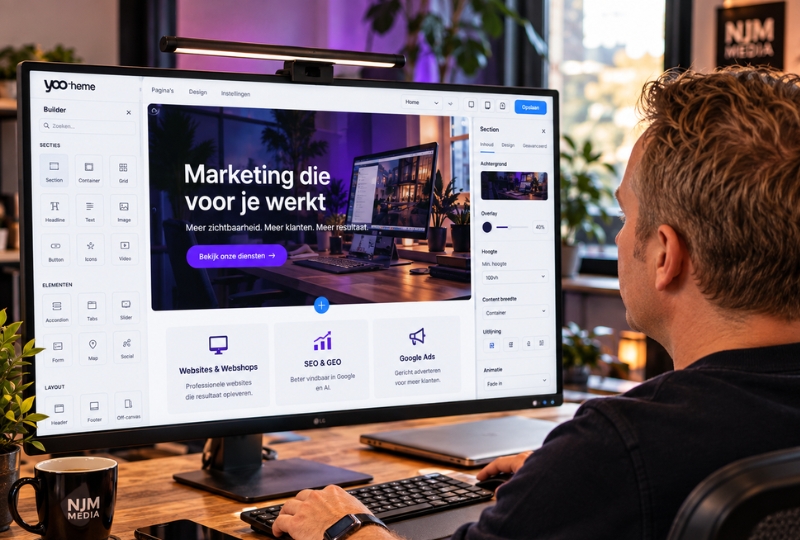 Bezig met ontwerpen in Yootheme WordPress thema
