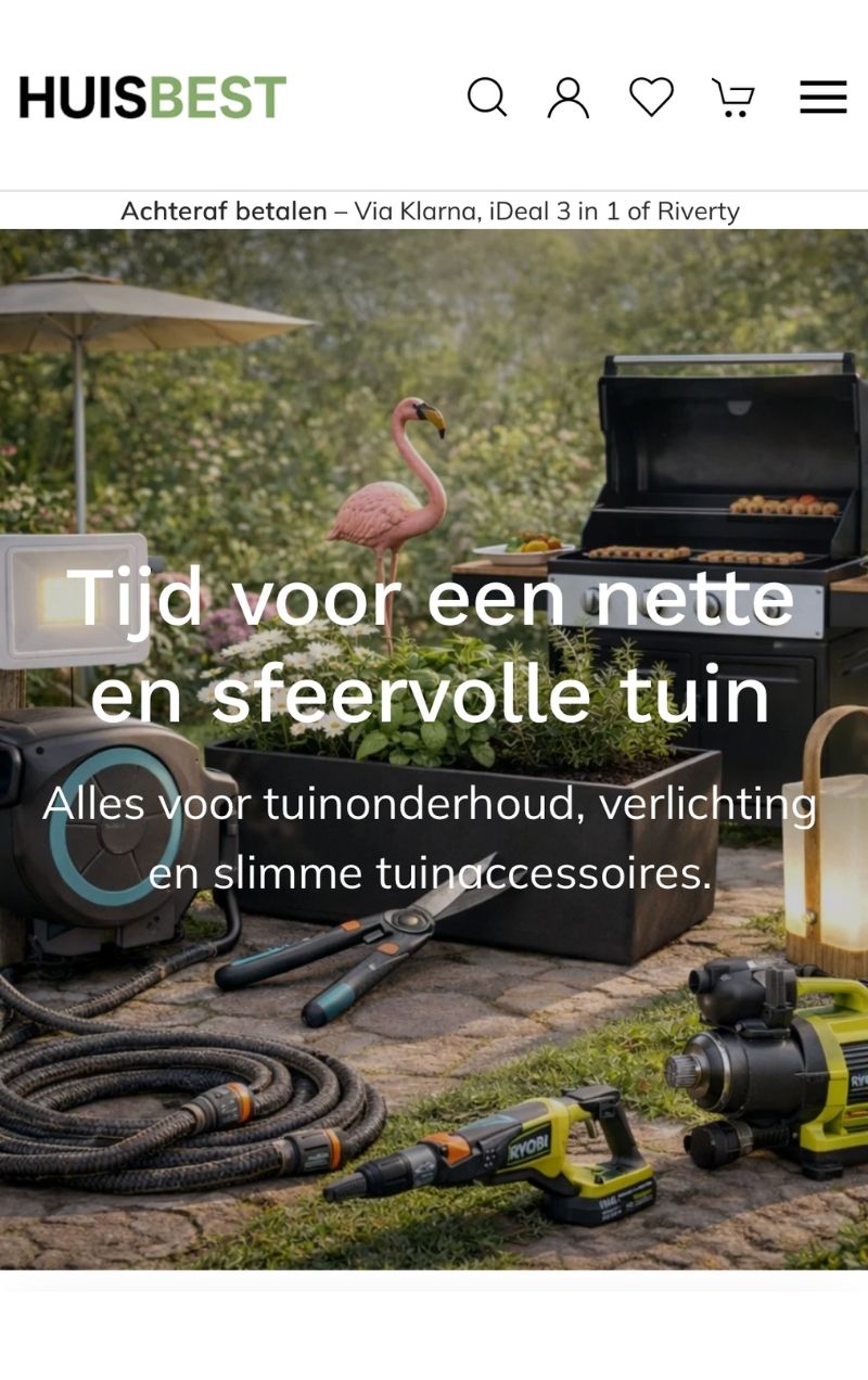 Webshop Huisbest.nl voor huis tuin en lifestyle gerealiseerd door NJM Media