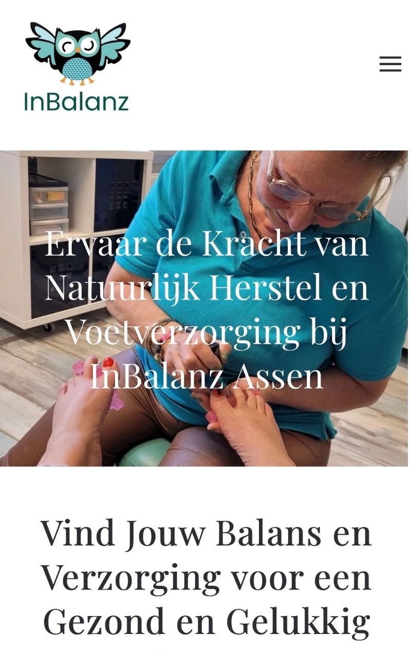 Website pedicure InBalanz Assen gerealiseerd door NJM Media