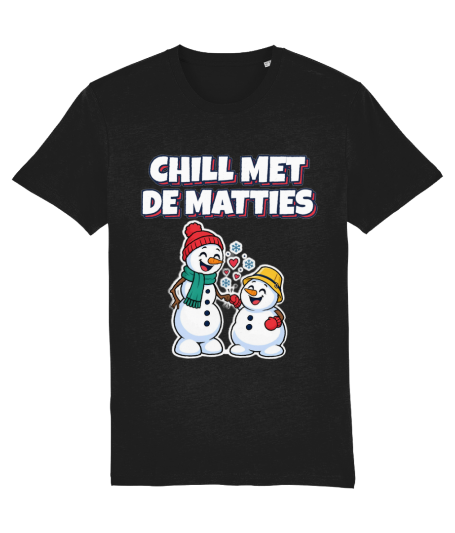 Winter T-shirt Chill met de Matties, productweergave van het ontwerp