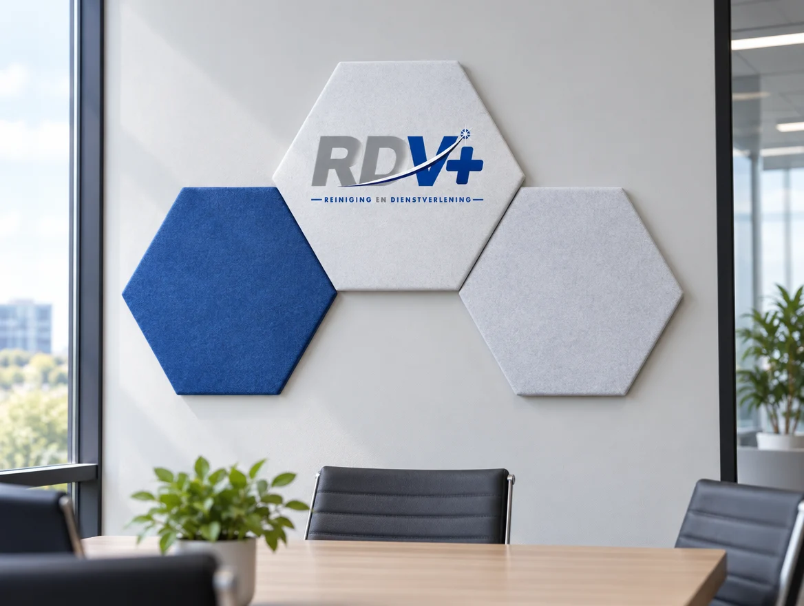 Akoestische hexagons aan de wand, ontwerp voor RDV+