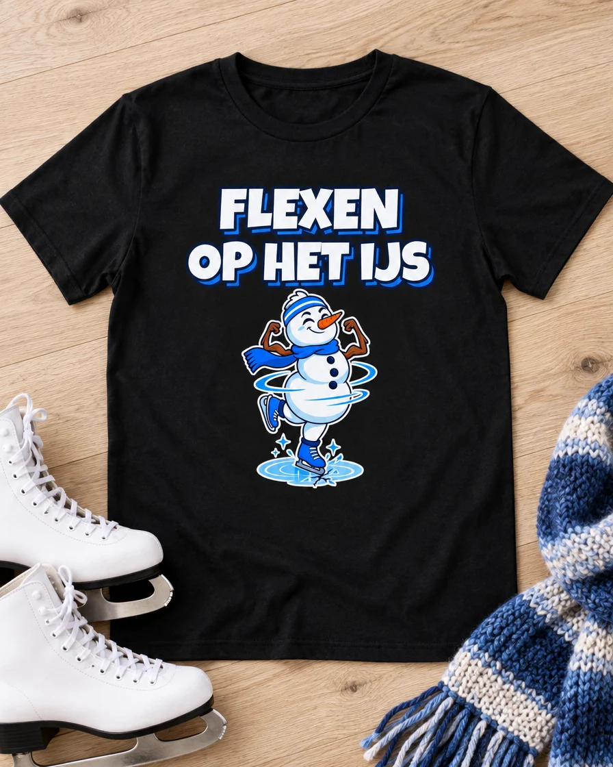 Toepassingsvoorbeeld: T-shirt Flexen op het IJs met sneeuwpop