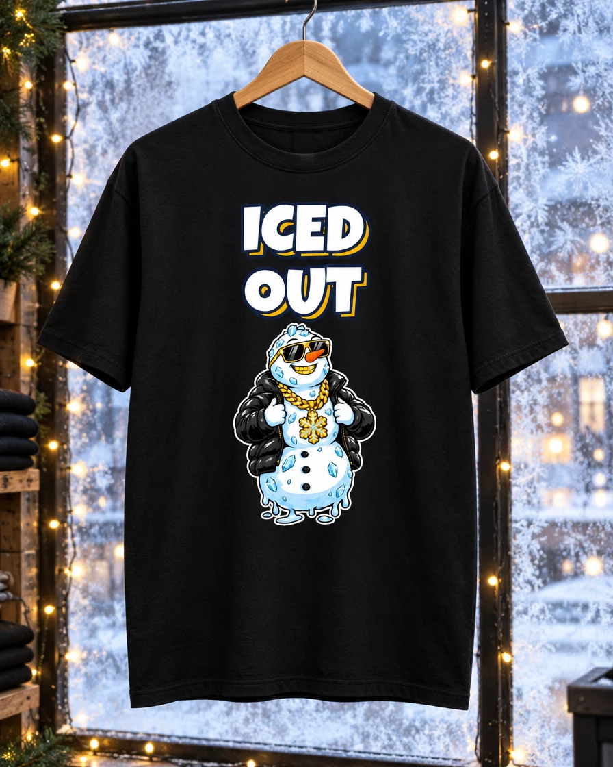 Toepassingsvoorbeeld: T-shirt Iced Out met sneeuwpop
