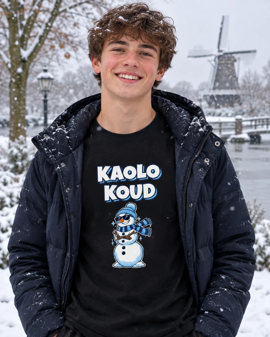 Toepassingsvoorbeeld: T-shirt Kaolo Koud met sneeuwpop