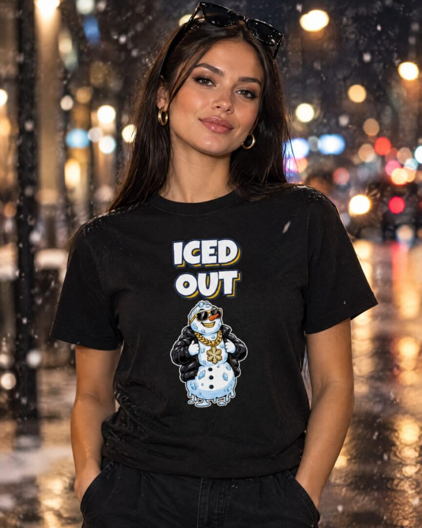 Model draagt het Winter T-shirt Iced Out